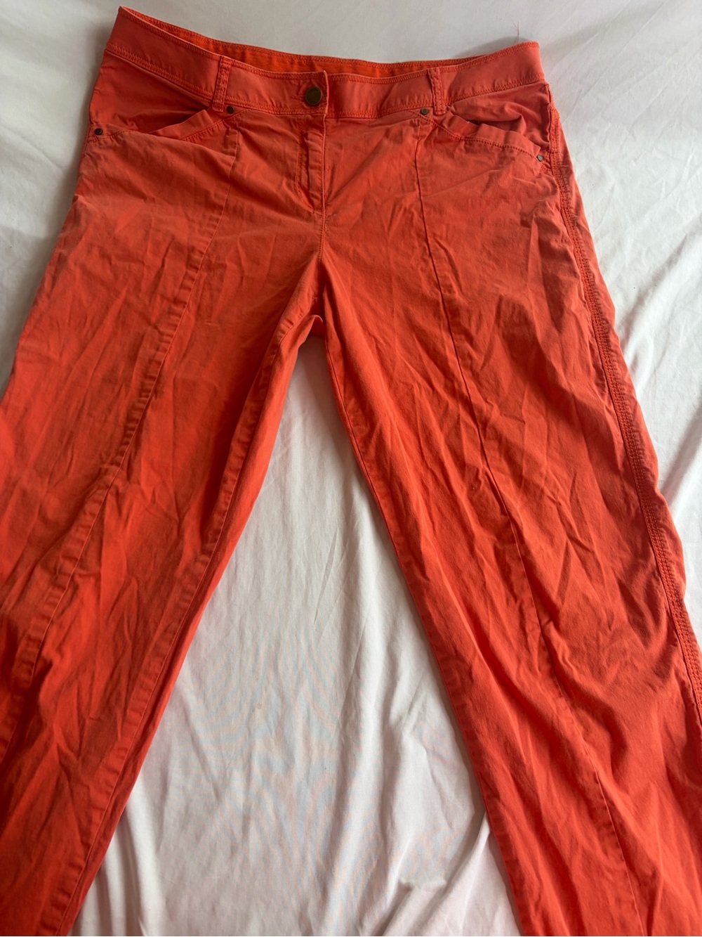 Chico’s Women’s Orange Mid Rise Jeans Size 2 US 12 Large Stretch Denim